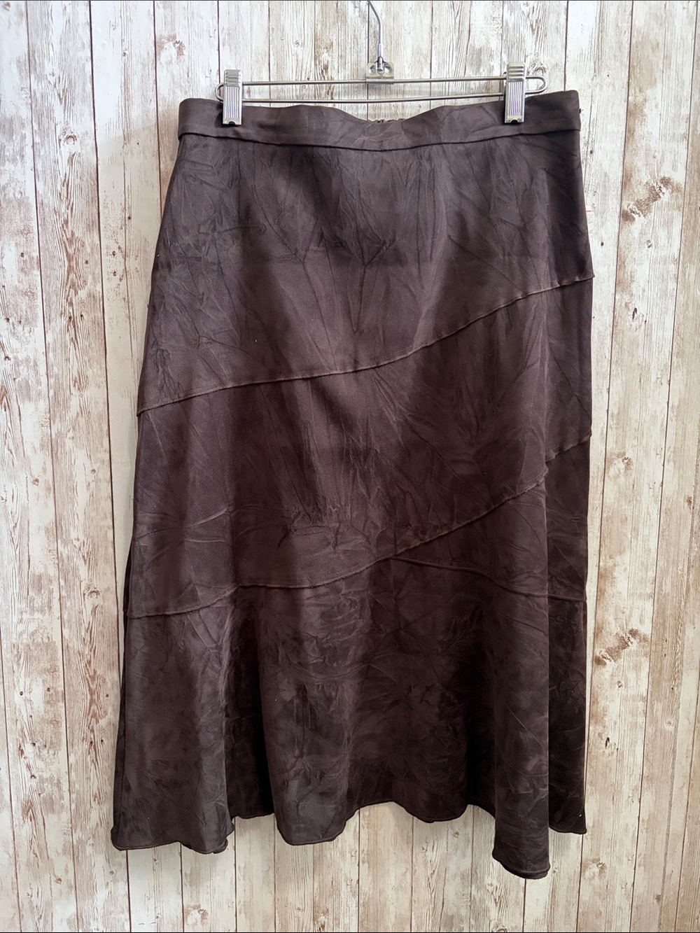Allison Daley Chocolate Brown Tiered Midi Skirt